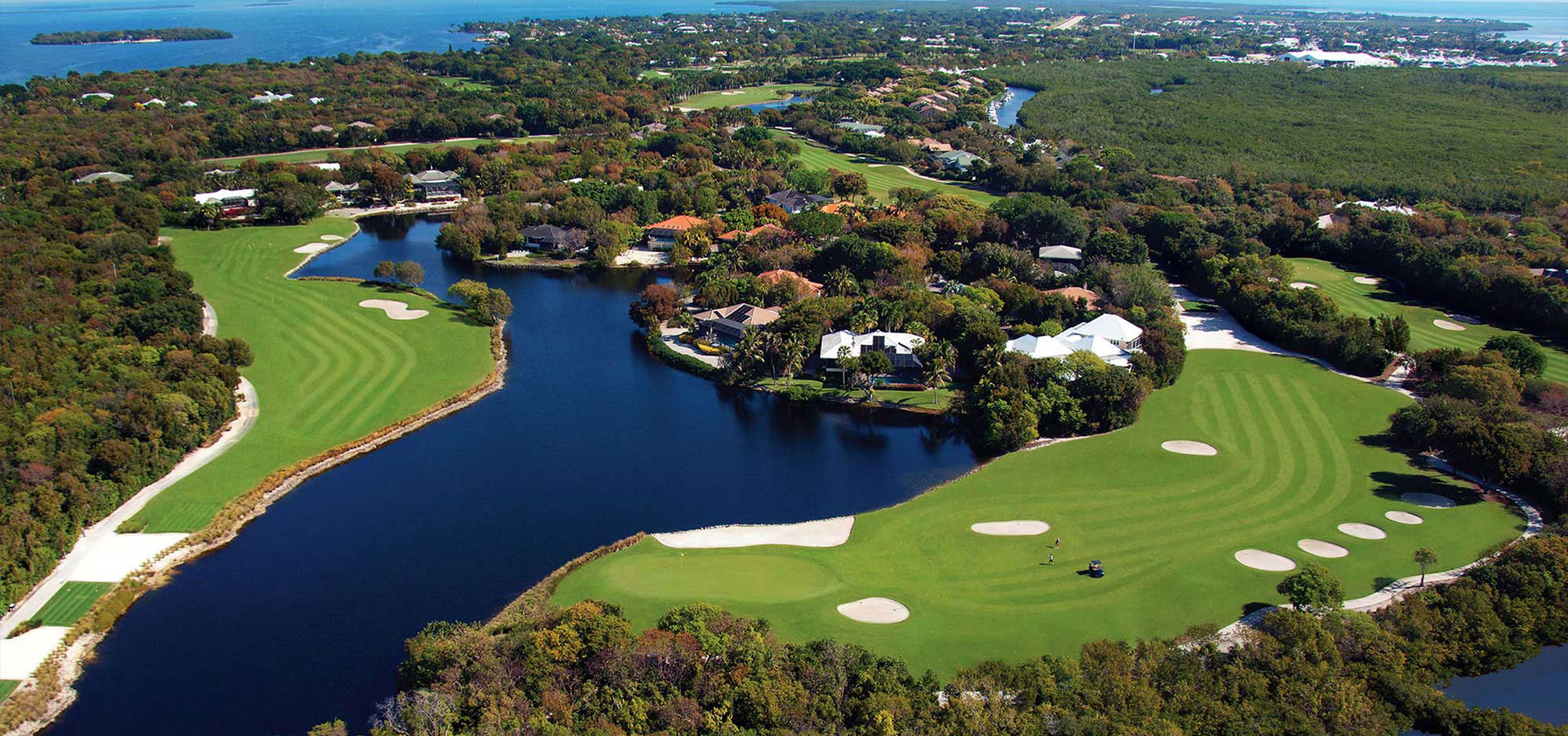 Aerial view of Ocean Reef Club championship golf course