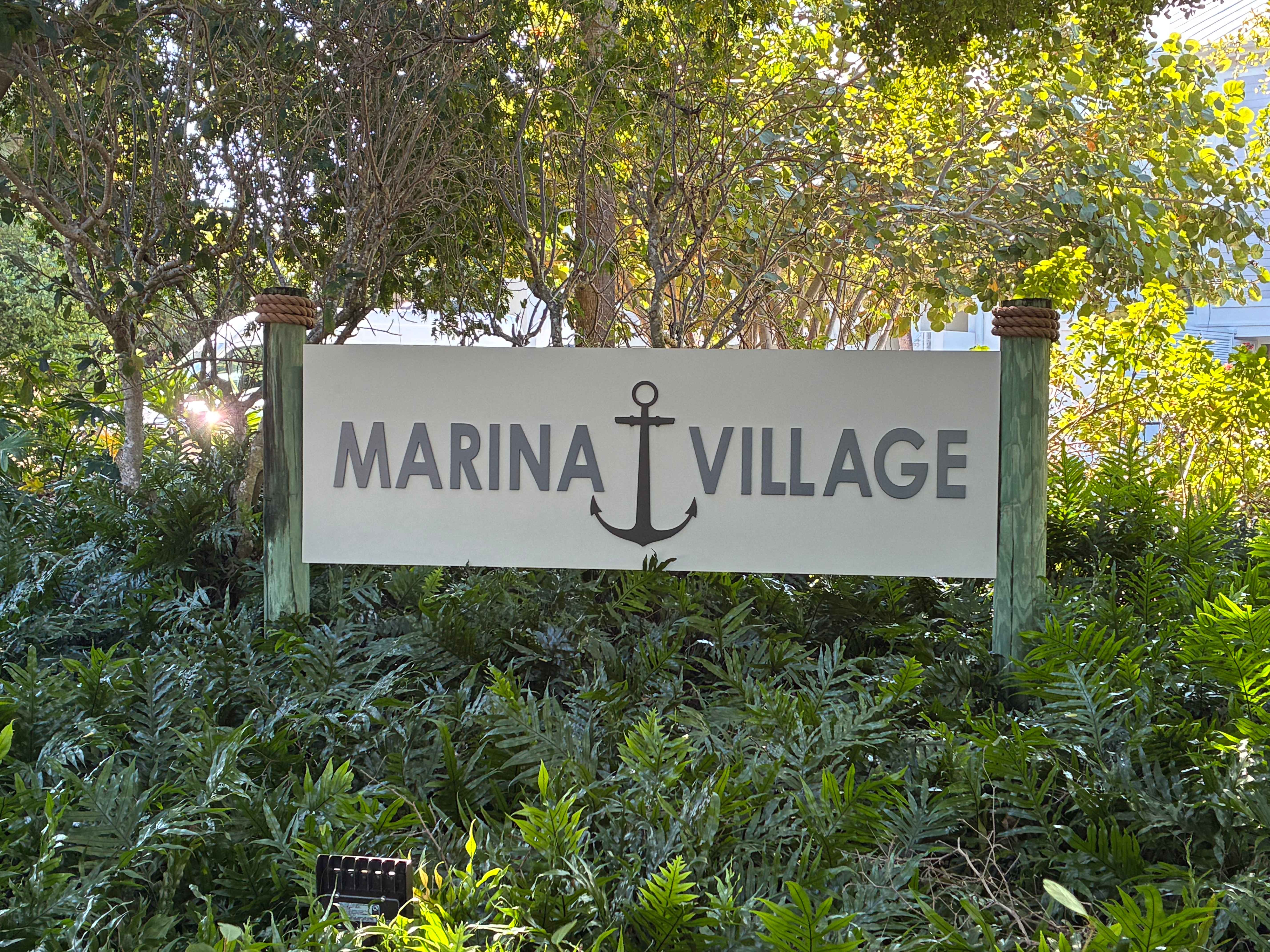 Marina Village sign at Ocean Reef